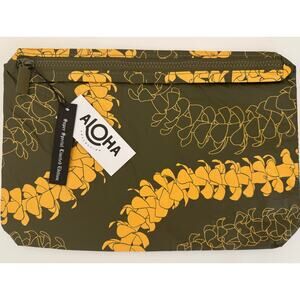 Aloha Collection Super Special limited Edition Puakenikeni Olive Mid Pouch